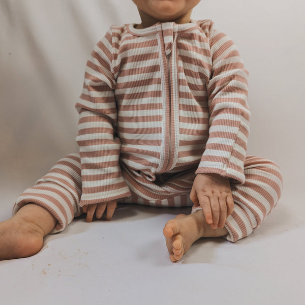 Primrose Striped Ribbed Sleepsuit