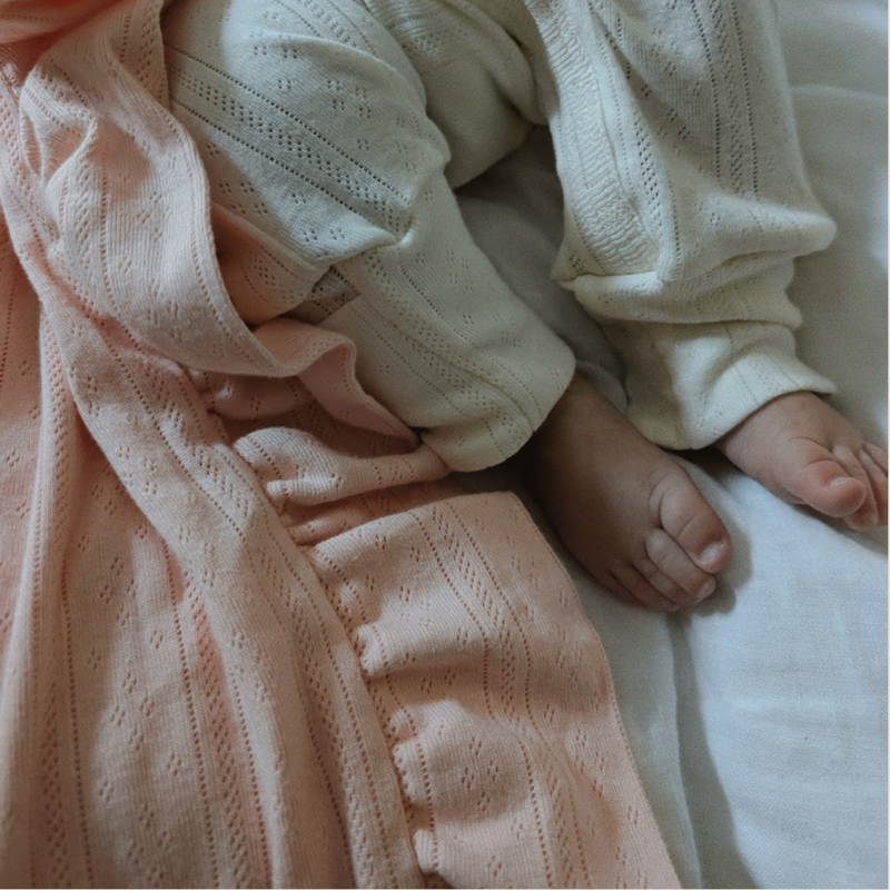 The Pointelle Blanket - Rose