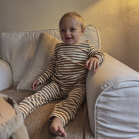 Caramel Striped Ribbed Loungewear