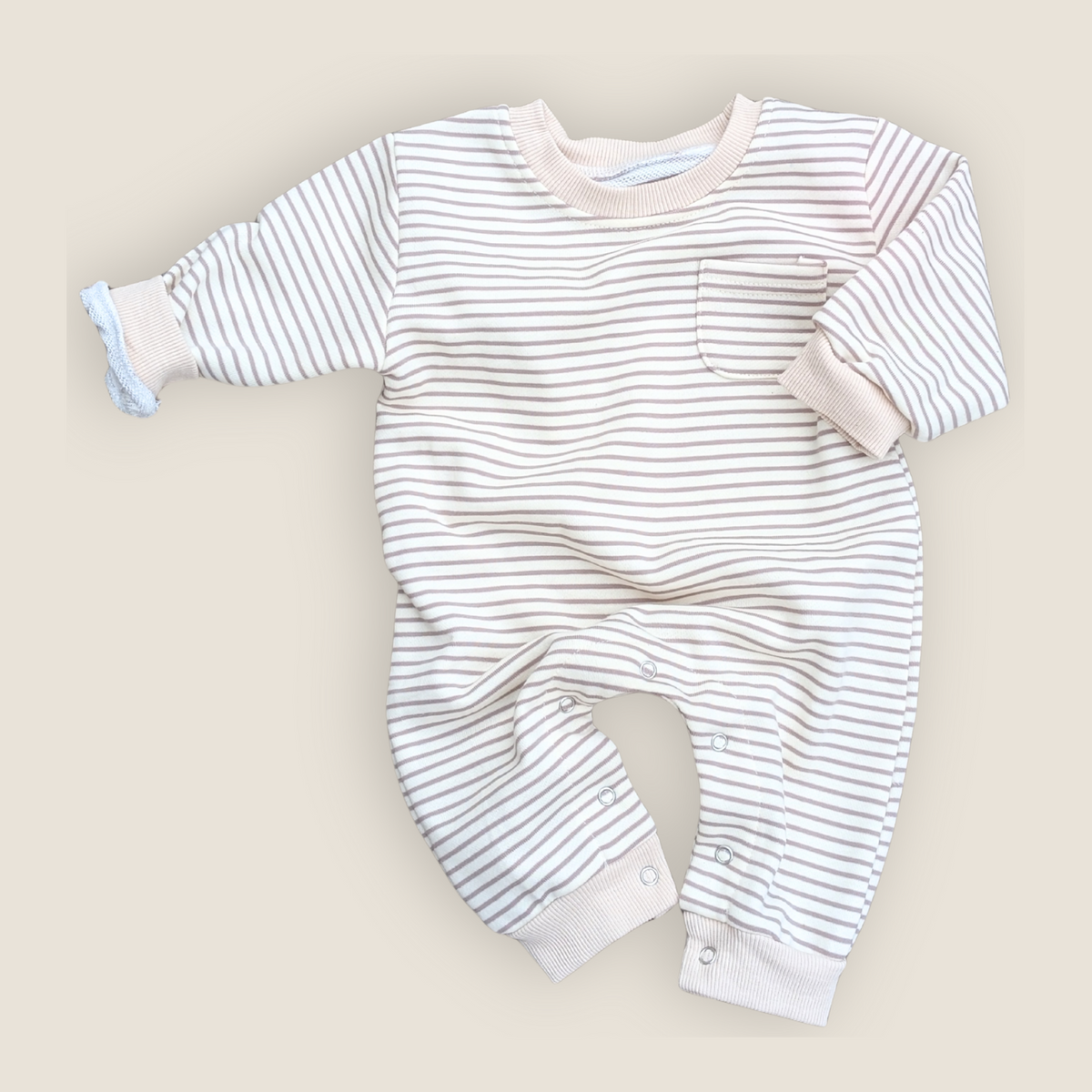 Striped Sweatshirt Romper