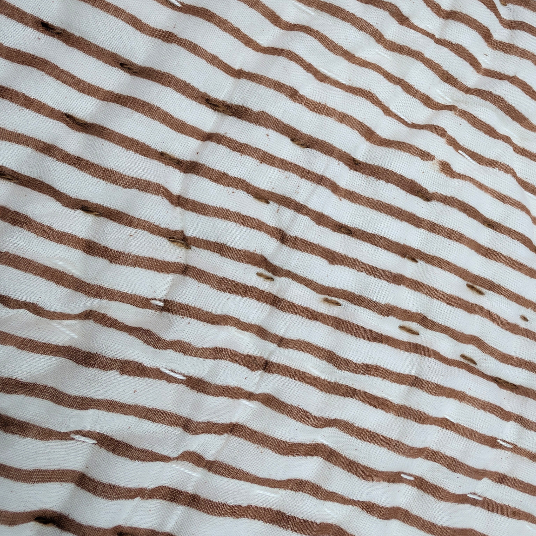 Kantha Bassinet Striped  Blanket | Chocolate