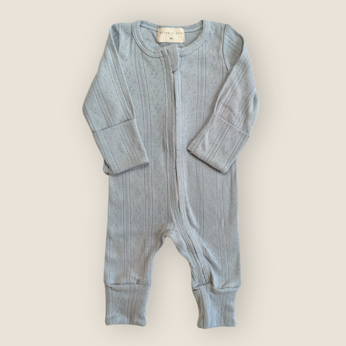 The Pointelle Sleepsuit | Cornflower