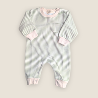 Striped Sweatshirt Romper | Green