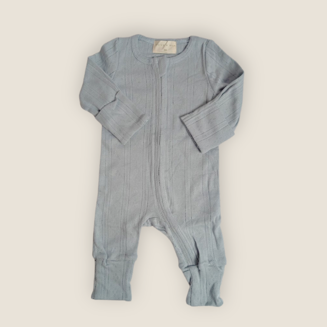 The Pointelle Sleepsuit | Cornflower