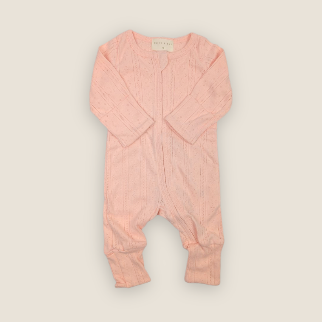 The Pointelle Sleepsuit | Rose