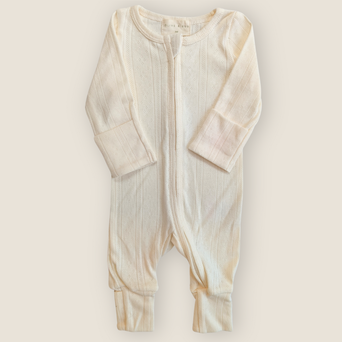 The Pointelle Sleepsuit | Off White