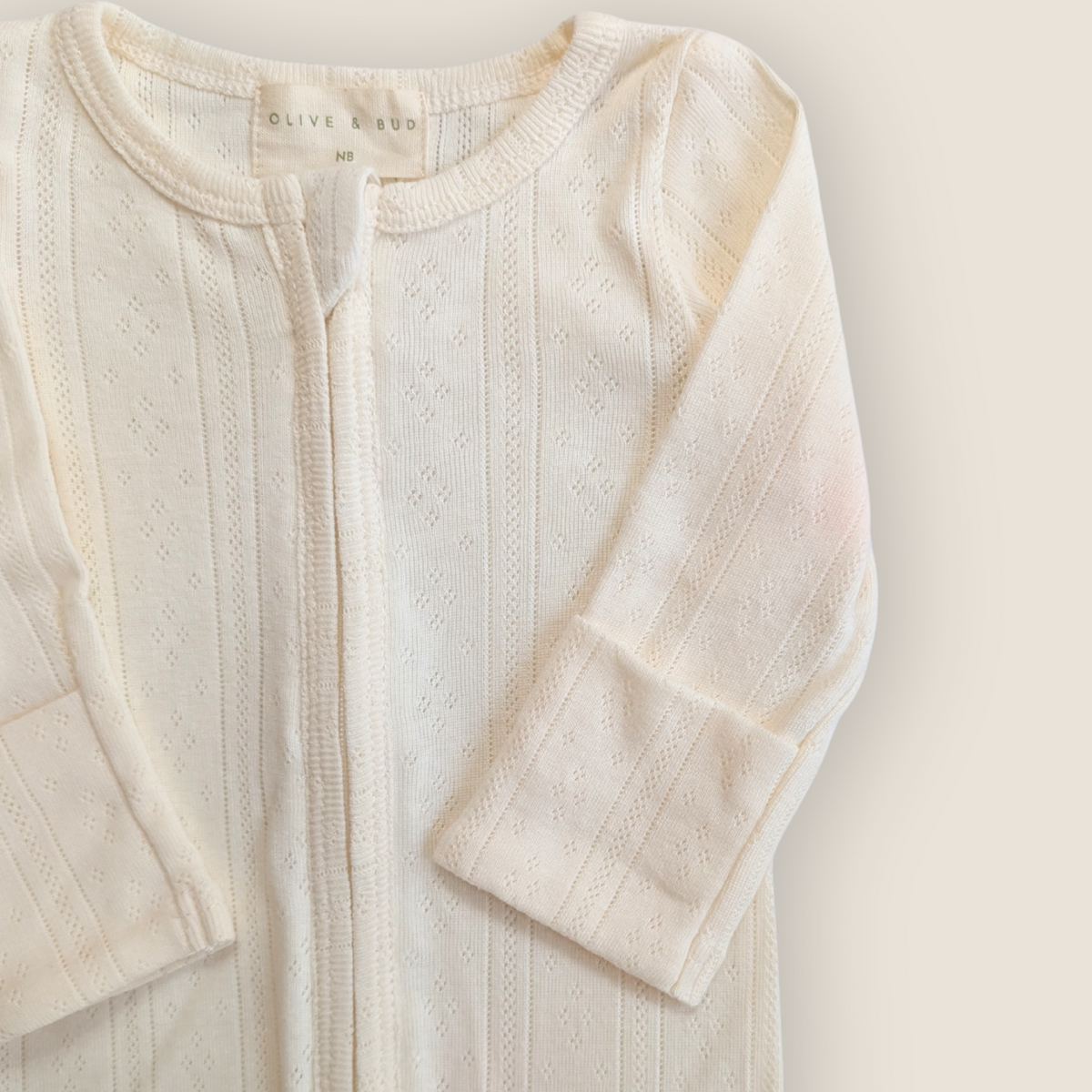 The Pointelle Sleepsuit | Off White