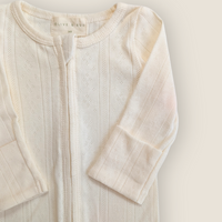 The Pointelle Sleepsuit | Off White