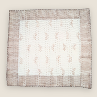 Kantha Bassinet Striped  Blanket | Chocolate