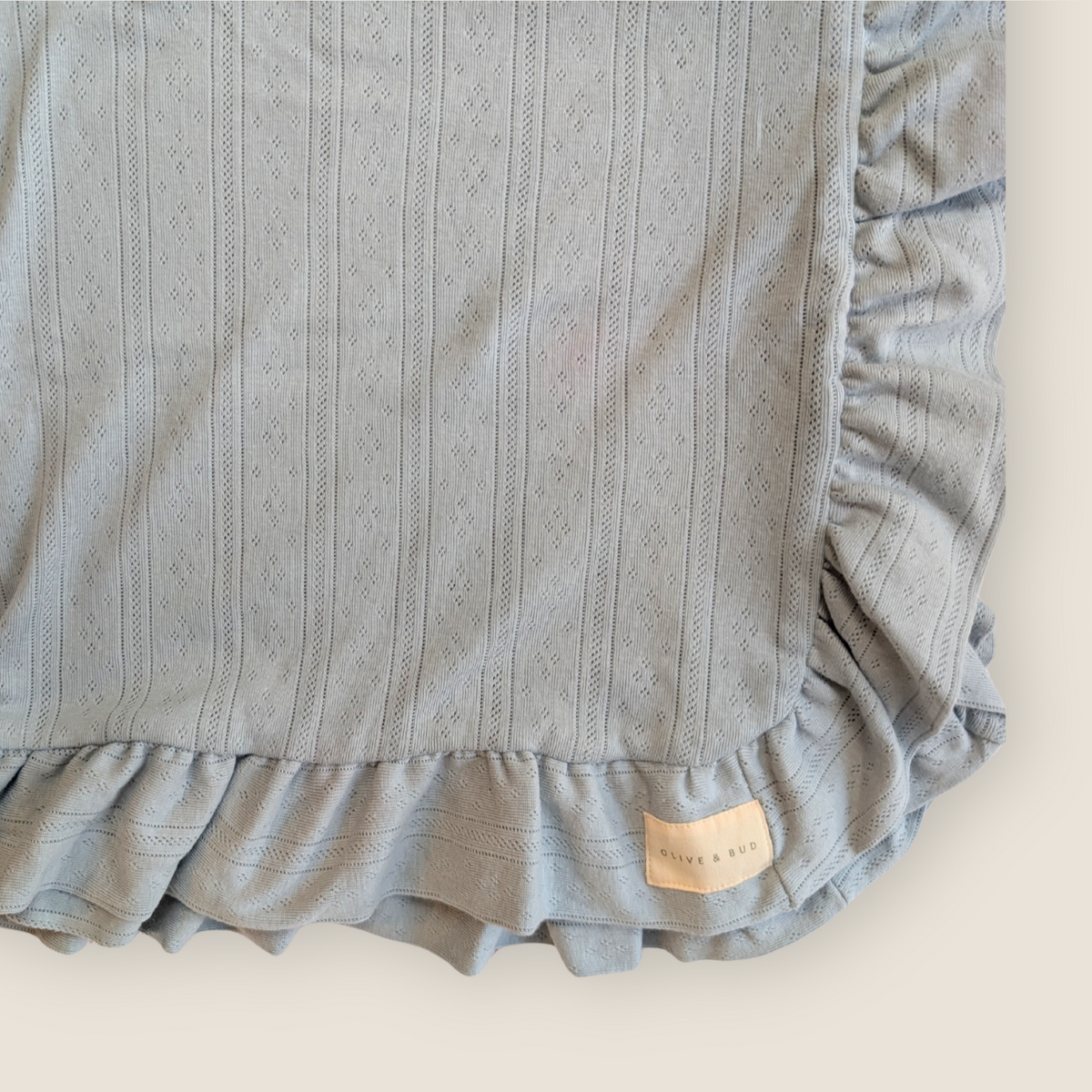 The Pointelle Blanket - Cornflower