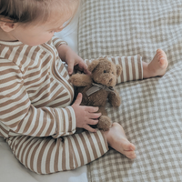 Caramel Striped Ribbed Sleepsuit