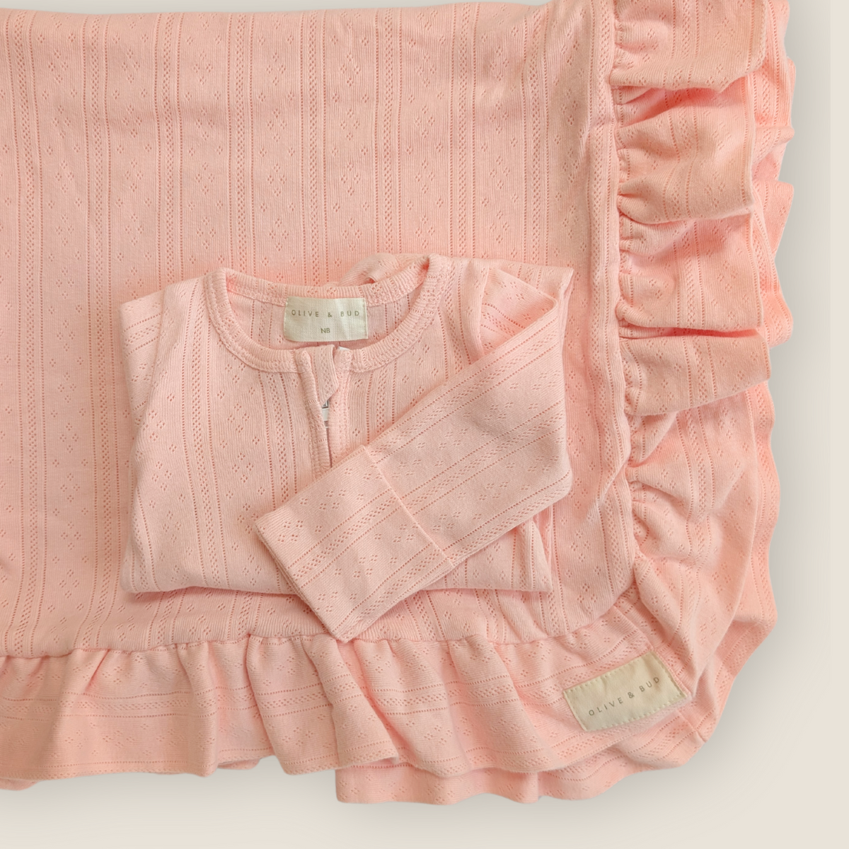 The Pointelle Blanket - Rose