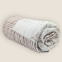 Kantha Bassinet Striped  Blanket | Chocolate