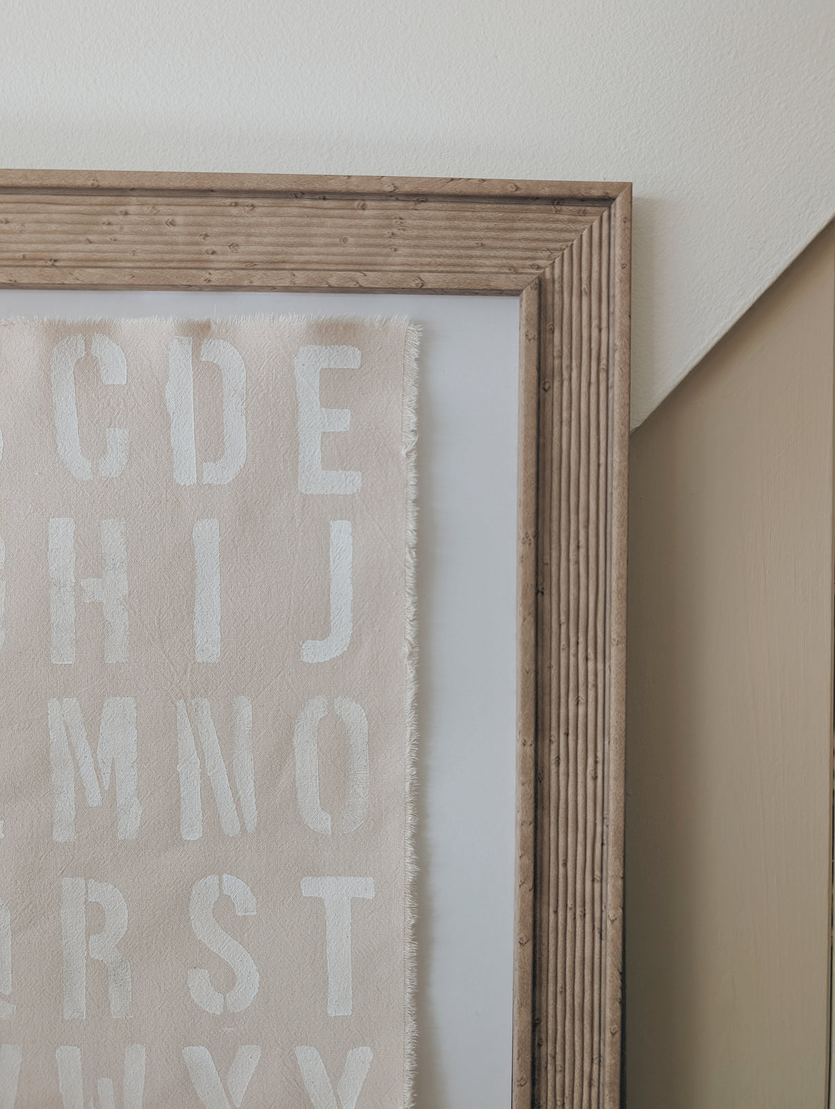 A3 Linen Alphabet WITH frame | Dusty Pink