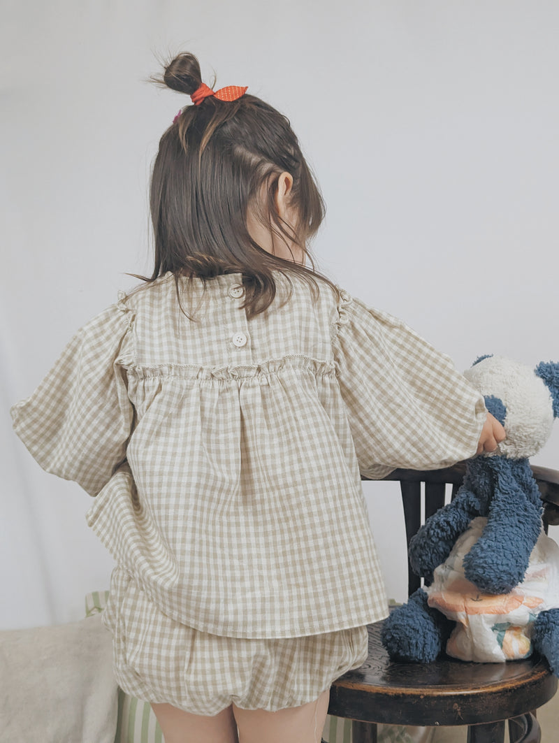 Gingham Smock and Pants | Caramel