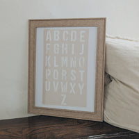 A3 Linen Alphabet WITH frame | Dusty Pink