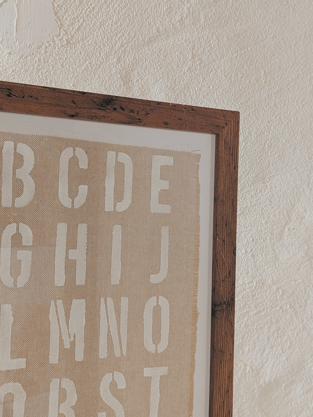 A3 Rustic Linen Alphabet WITH frame