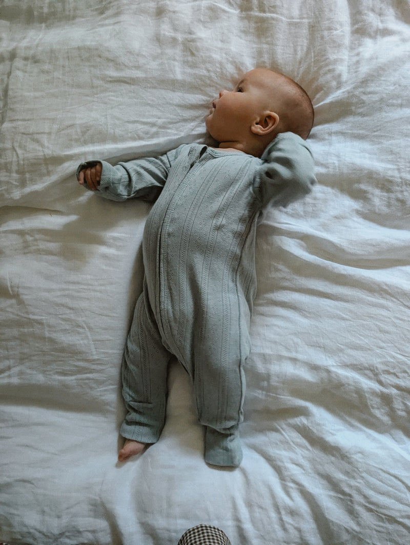The Pointelle Sleepsuit | Cornflower