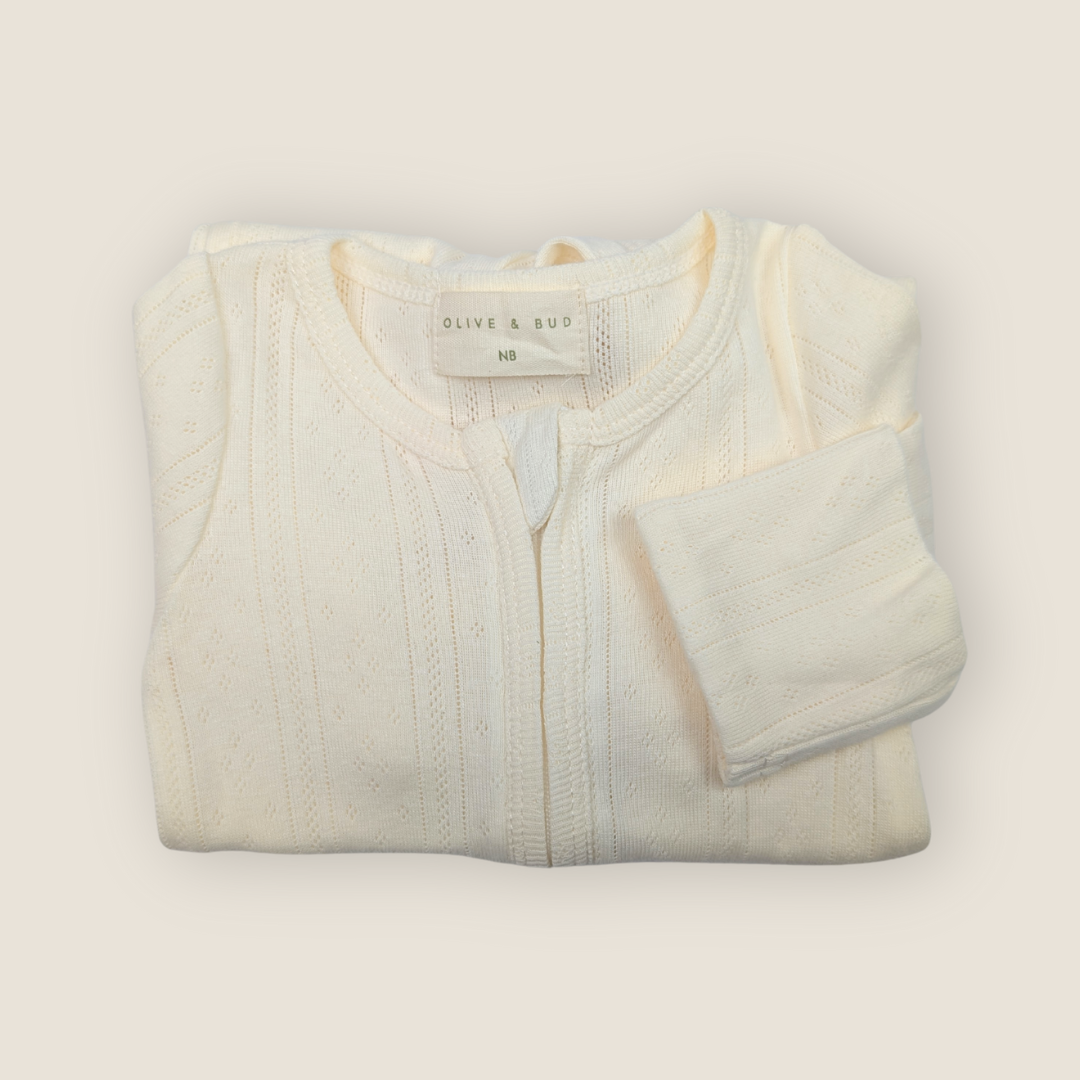 The Pointelle Sleepsuit | Off White
